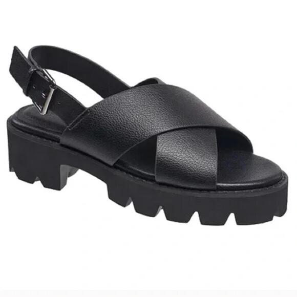 French Connection Shoes - French Connection Black Chunky Platform Sandals Women’s US Size 8.5 NWB